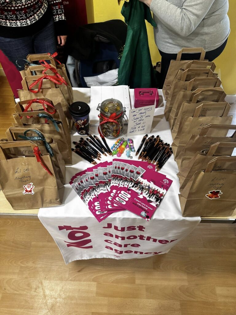 AshwellCare at a christmas community fair stall raising money